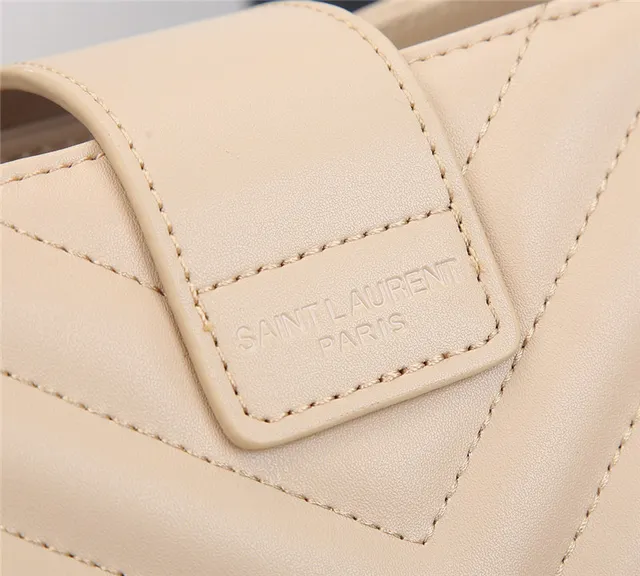 Saint Laurent Loulou কালো চেভ্রন-কুইল্টেড চেইন টোট ব্যাগ 5