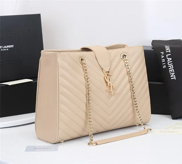 Saint Laurent Loulou কালো চেভ্রন-কুইল্টেড চেইন টোট ব্যাগ 9