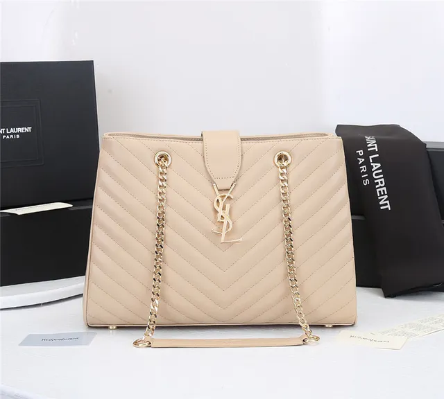 Saint Laurent Loulou কালো চেভ্রন-কুইল্টেড চেইন টোট ব্যাগ 10