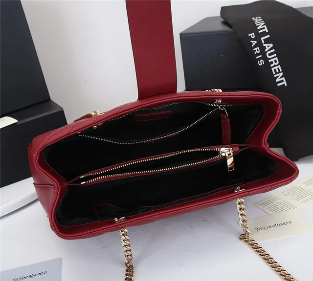 Saint Laurent Loulou কালো চেভ্রন-কুইল্টেড চেইন টোট ব্যাগ 12