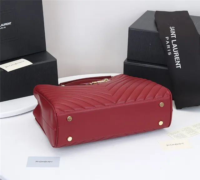 Saint Laurent Loulou কালো চেভ্রন-কুইল্টেড চেইন টোট ব্যাগ 13