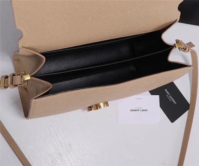 Saint Laurent Loulou 黑色纹理皮革手柄托特包 2