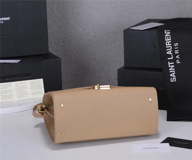 Saint Laurent Loulou 黑色纹理皮革手柄托特包 7