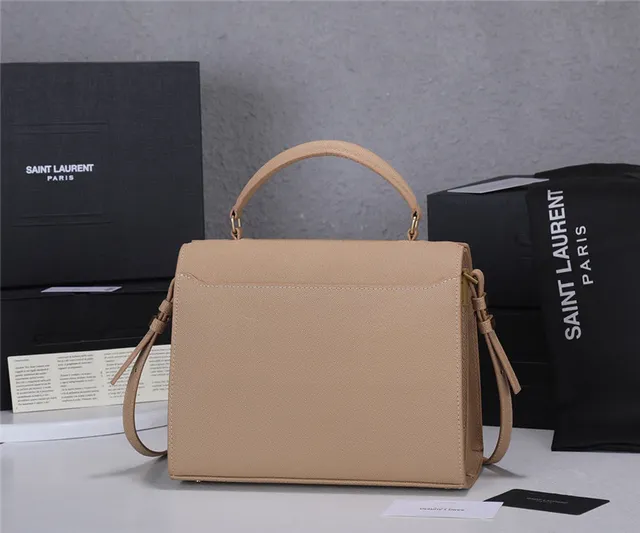Saint Laurent Loulou 黑色纹理皮革手柄托特包 8