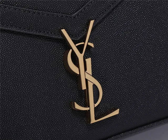 Saint Laurent Loulou 黑色纹理皮革手柄托特包 14