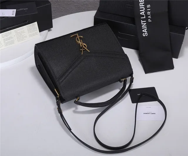 Saint Laurent Loulou 黑色纹理皮革手柄托特包 16