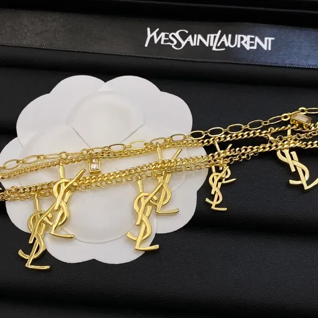 سوار سان لوران YSL مونوغرام متعدد السلاسل 2