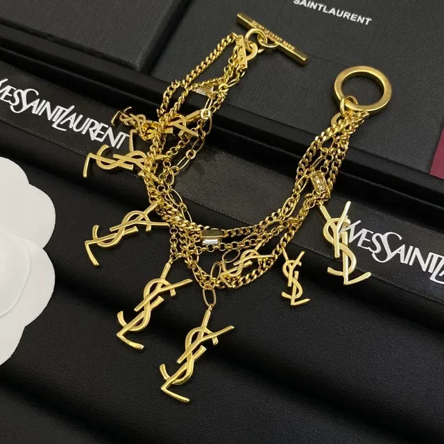 سوار سان لوران YSL مونوغرام متعدد السلاسل 3