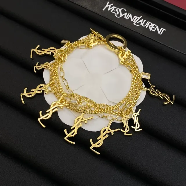 سوار سان لوران YSL مونوغرام متعدد السلاسل 4