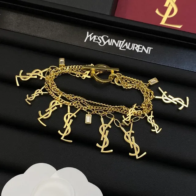 سوار سان لوران YSL مونوغرام متعدد السلاسل 6