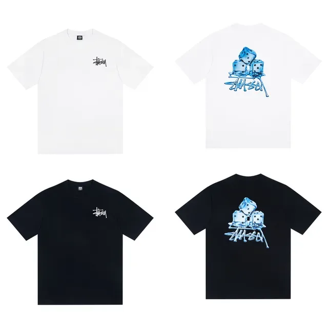 Camiseta Stussy de cuello redondo con gráfico de dados 2