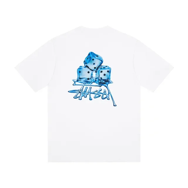 Camiseta Stussy de cuello redondo con gráfico de dados 3