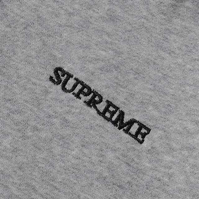 Supreme Navy Gray फुल-जिप एम्ब्रॉयडर्ड चेस्ट लोगो हूडी 6