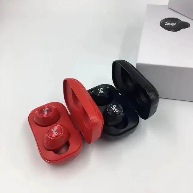 Supreme Red Black Glossy Finish Stemless Silhouette TWS Earbuds 15