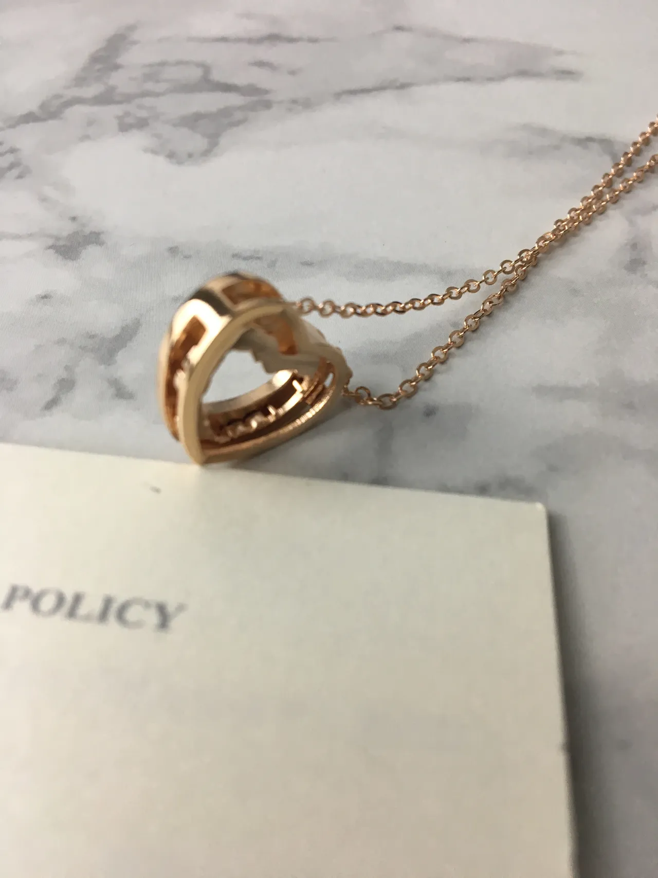 Swarovski Colar com coração aberto pavé cristais tom dourado rosa 8