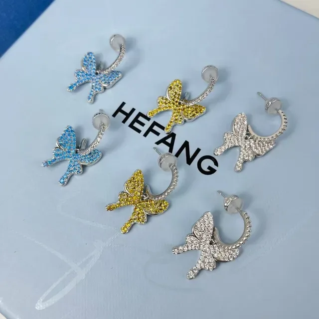Tiffany & Co. নীল পাভে প্রজাপতি হুপ ইয়াররিংস 6