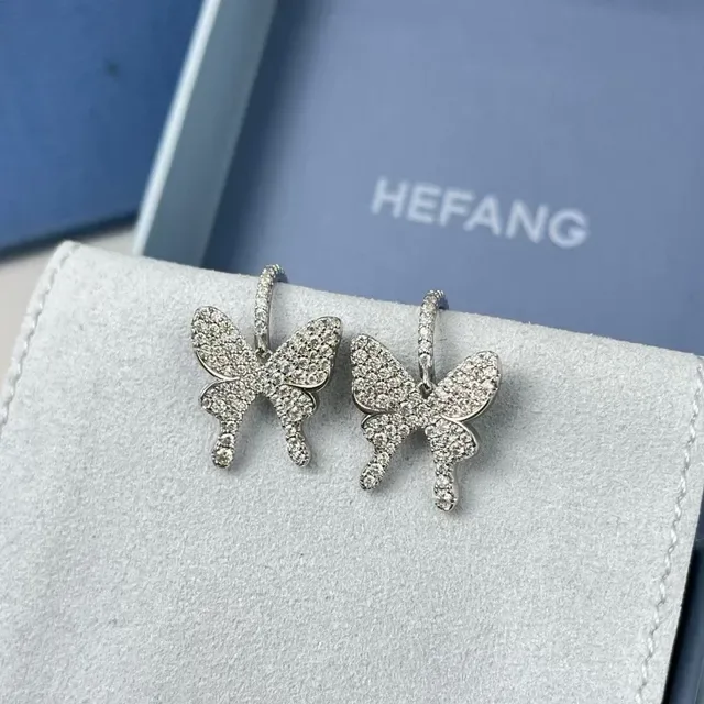 Tiffany & Co. নীল পাভে প্রজাপতি হুপ ইয়াররিংস 7
