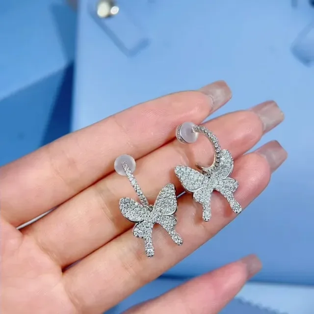 Tiffany & Co. নীল পাভে প্রজাপতি হুপ ইয়াররিংস 8