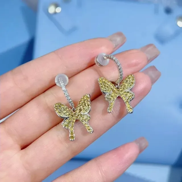 Tiffany & Co. নীল পাভে প্রজাপতি হুপ ইয়াররিংস 9
