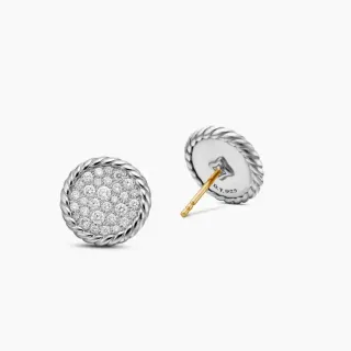 Tiffany & Co. Rope Pavé डायमंड गोलाकार स्टड ईयररिंग्स