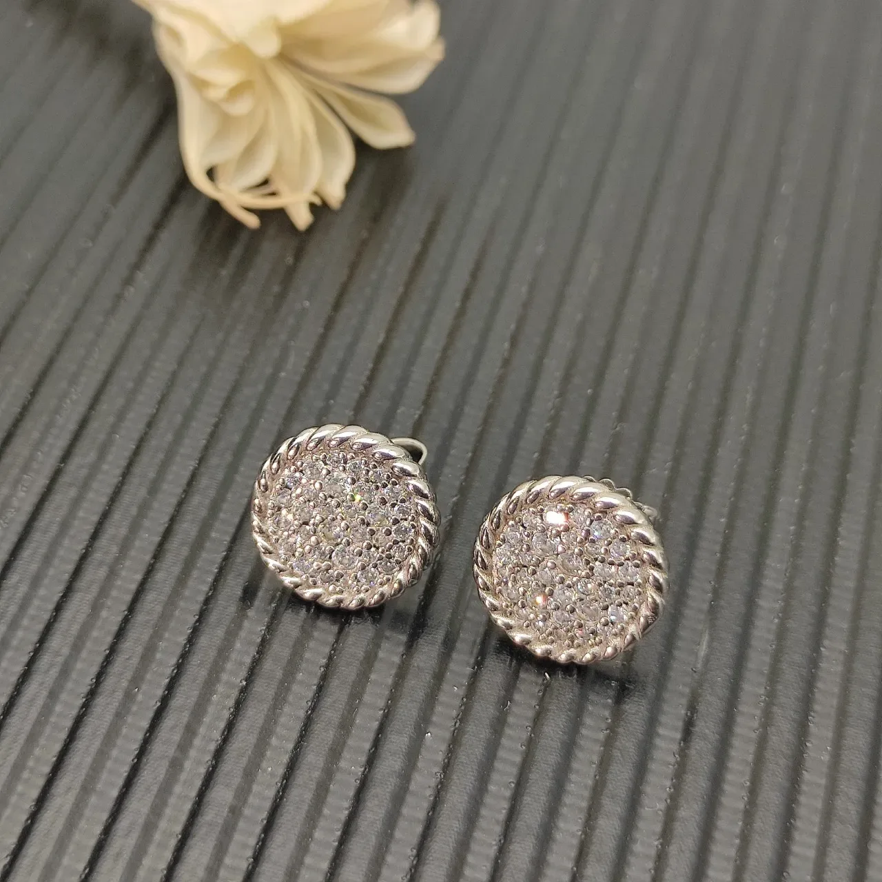Tiffany & Co. Rope Pavé Diamond Circular Stud Earrings 3