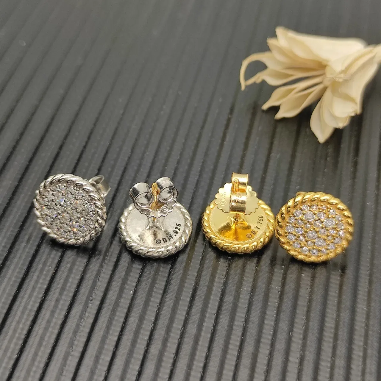 Tiffany & Co. Rope Pavé Diamond Circular Stud Earrings 5