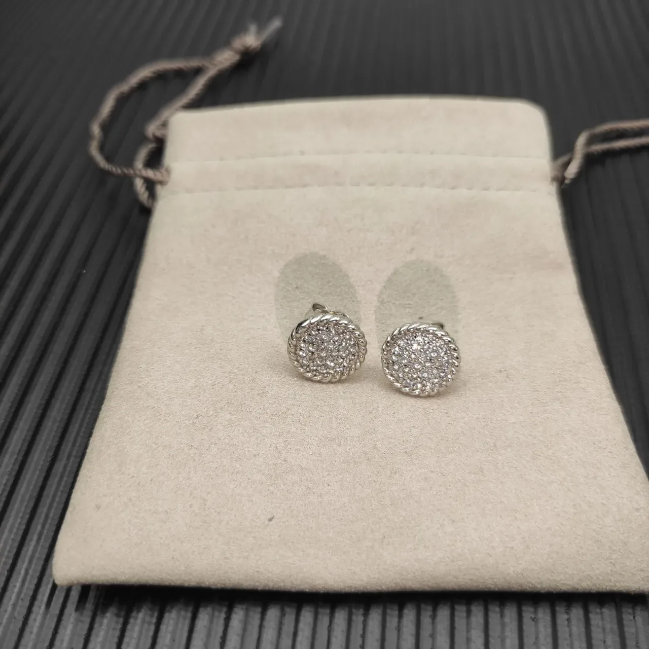 Tiffany & Co. Rope Pavé Diamond Circular Stud Earrings 7