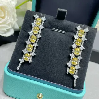 Tiffany & Co. पीले एवं पारदर्शी जेमस्टोन कैस्केड ड्रॉप ईयरिंग्स