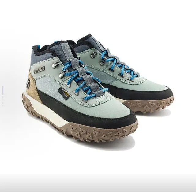 Timberland Beige Blue Mid-Cut Multi-Panel Hiking Boots 3