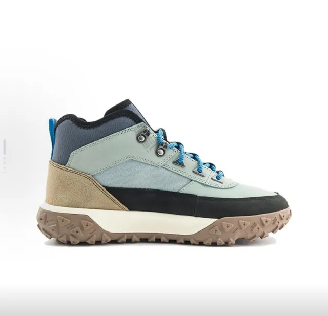 Timberland Beige Blue Mid-Cut Multi-Panel Hiking Boots 4