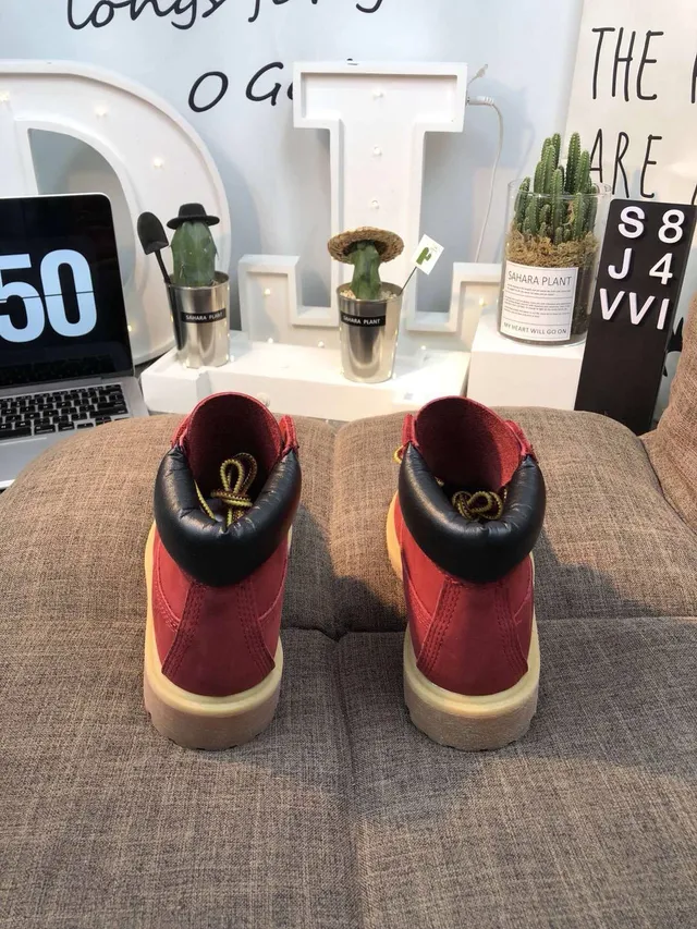 Timberland Premium Bota de Trabajo de 6 Pulgadas de Ante Rojo 14