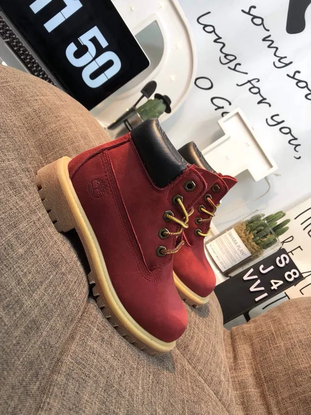 Timberland Premium Bota de Trabajo de 6 Pulgadas de Ante Rojo 15