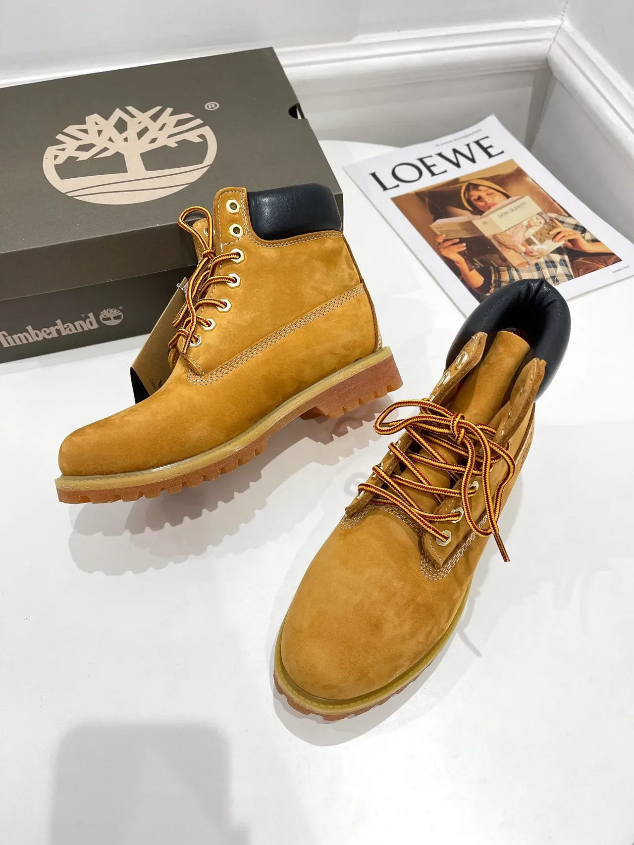 Timberland Premium Bottes de travail nubuck jaune 6 pouces 7