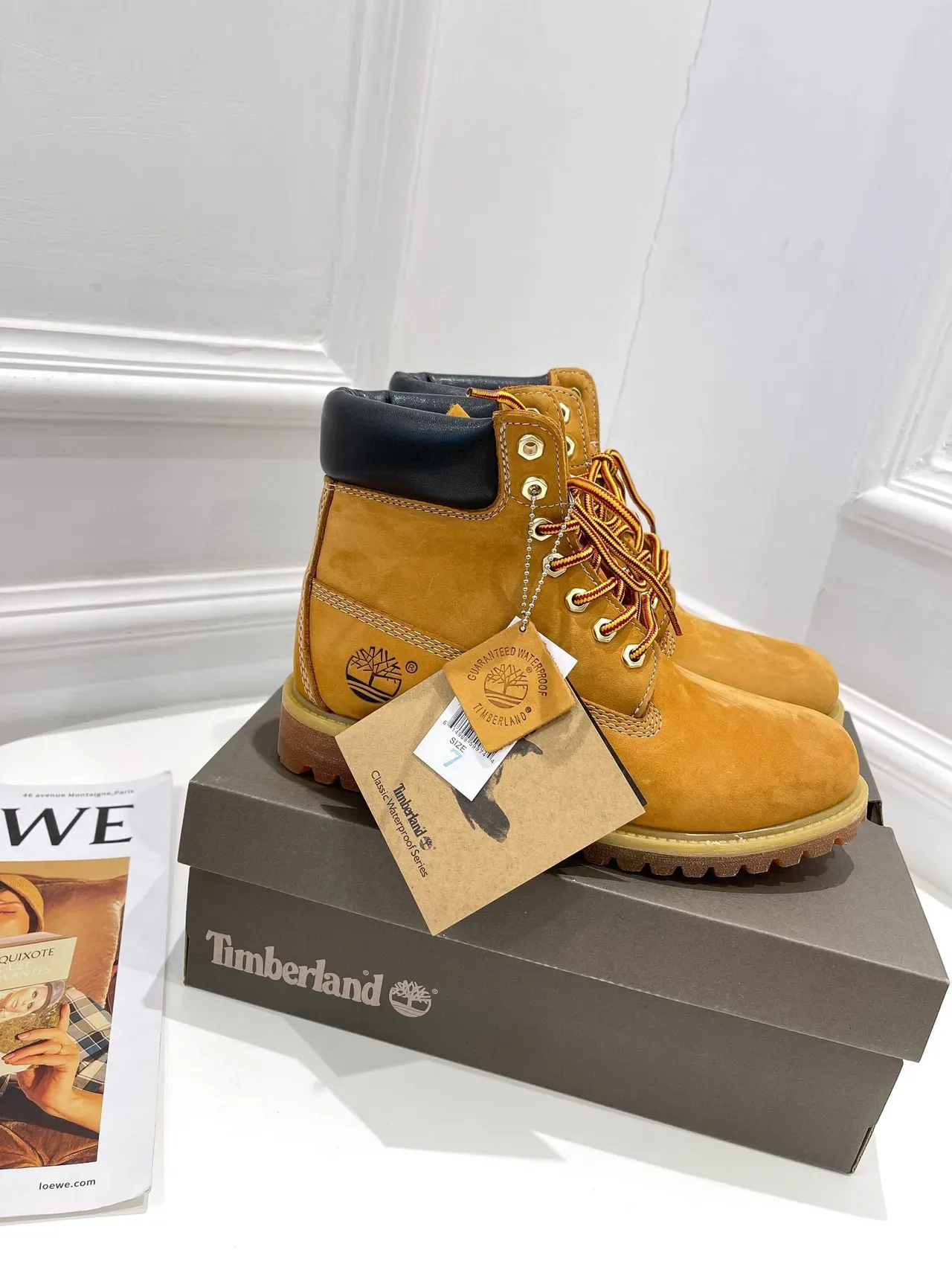 Timberland Premium Bottes de travail nubuck jaune 6 pouces 8