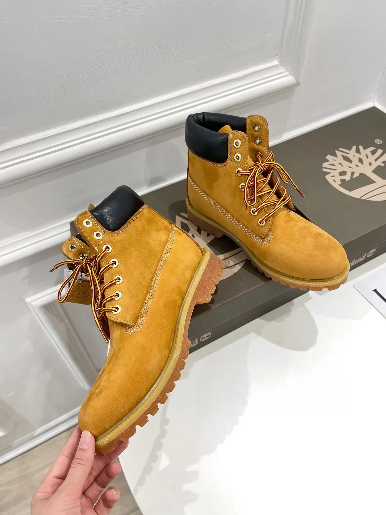 Timberland Premium Bottes de travail nubuck jaune 6 pouces 9