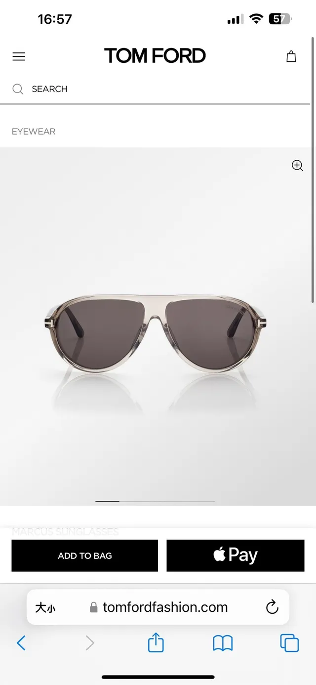 Tom Ford Marcus Óculos de sol aviador cinza translúcido 8