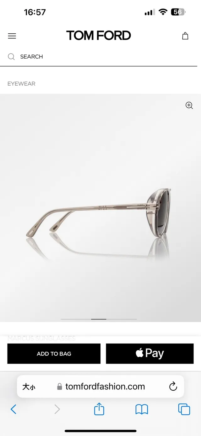 Tom Ford Marcus Óculos de sol aviador cinza translúcido 9