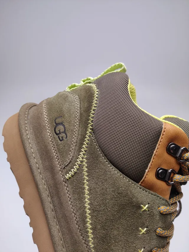 UGG Army Green Brown Olive Suede Tan Leather Paneling Hiking Boots 5