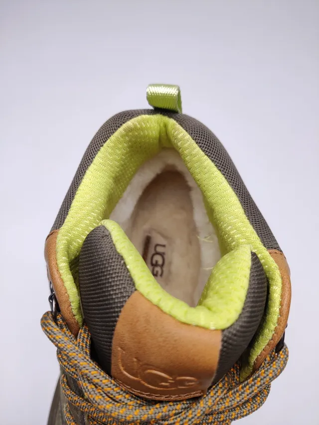 UGG Army Green Brown Olive Suede Tan Leather Paneling Hiking Boots 9