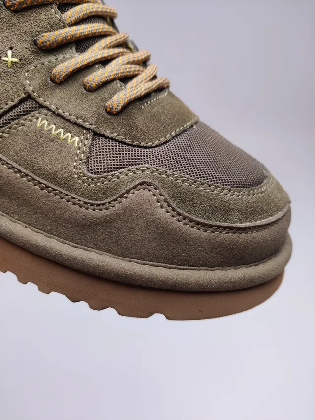 UGG Army Green Brown Olive Suede Tan Leather Paneling Hiking Boots 10