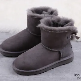 UGG Classic Mini 炭灰羊毛内里雪靴