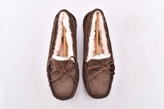 UGG Dakota Brown Suede Shearling-Lined Loafers 3