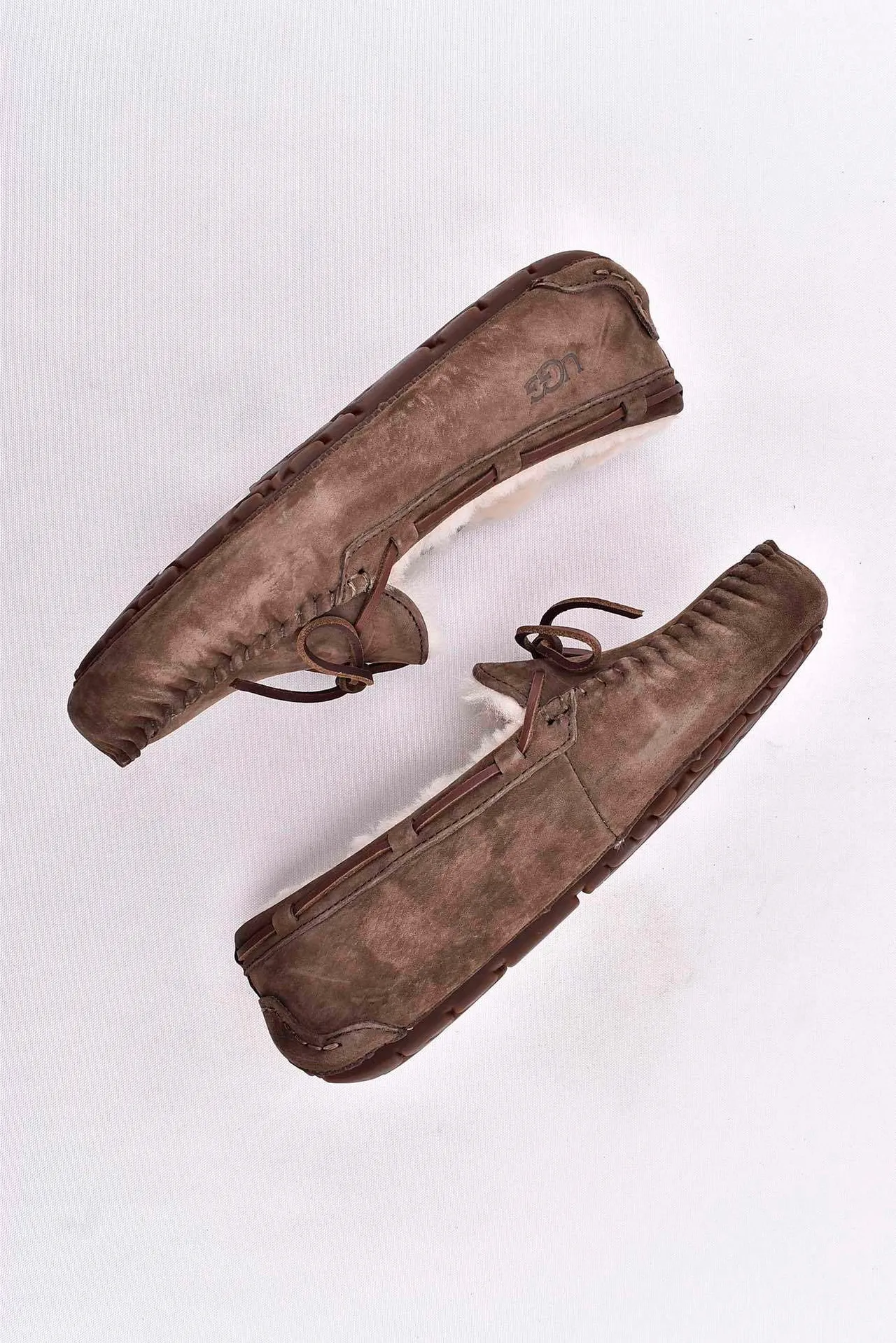 UGG Dakota Brown Suede Shearling-Lined Loafers 12