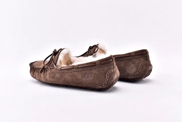 UGG Dakota Brown Suede Shearling-Lined Loafers 14