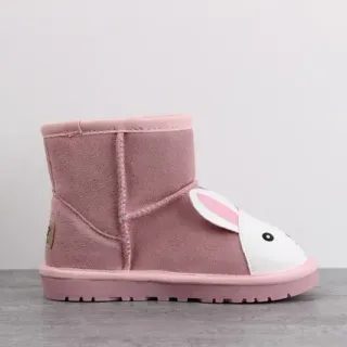 UGG 儿童 兔子脸 粉色 雪靴