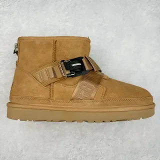 UGG टैन स्यूड स्ट्रैप बूट स्नो बूट