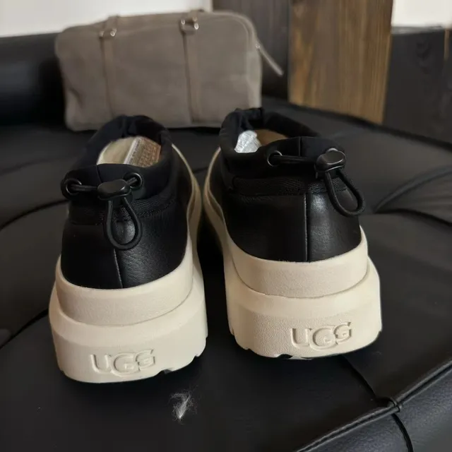 UGG Tasman Black Beige Slip-On Platform Casual Shoes 4
