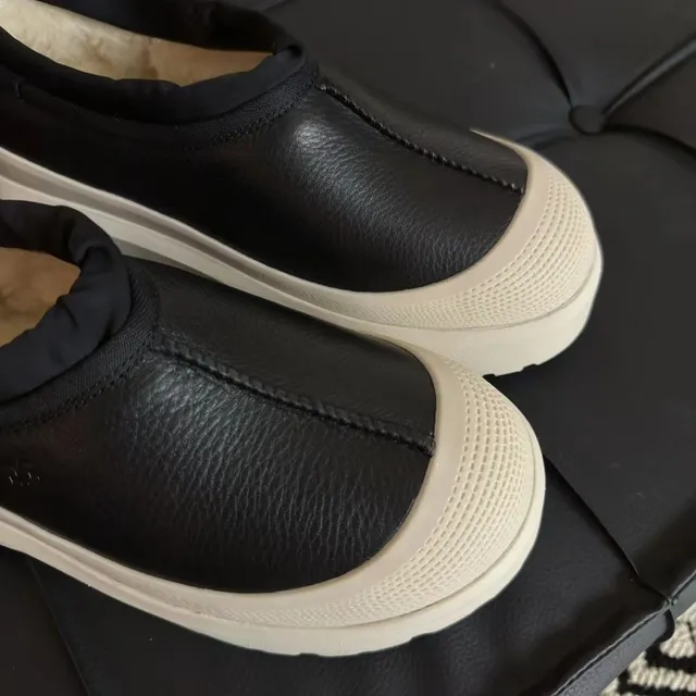 UGG Tasman Black Beige Slip-On Platform Casual Shoes 5