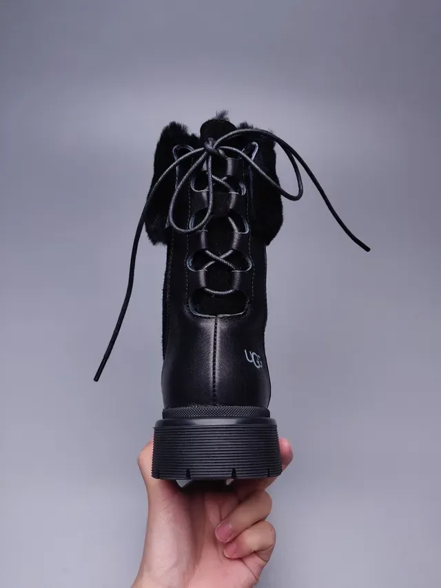UGG Tasman Bottines de Cheville Noires en Daim et Cuir avec Ourlet Pliable en Fourrure Synthétique 5