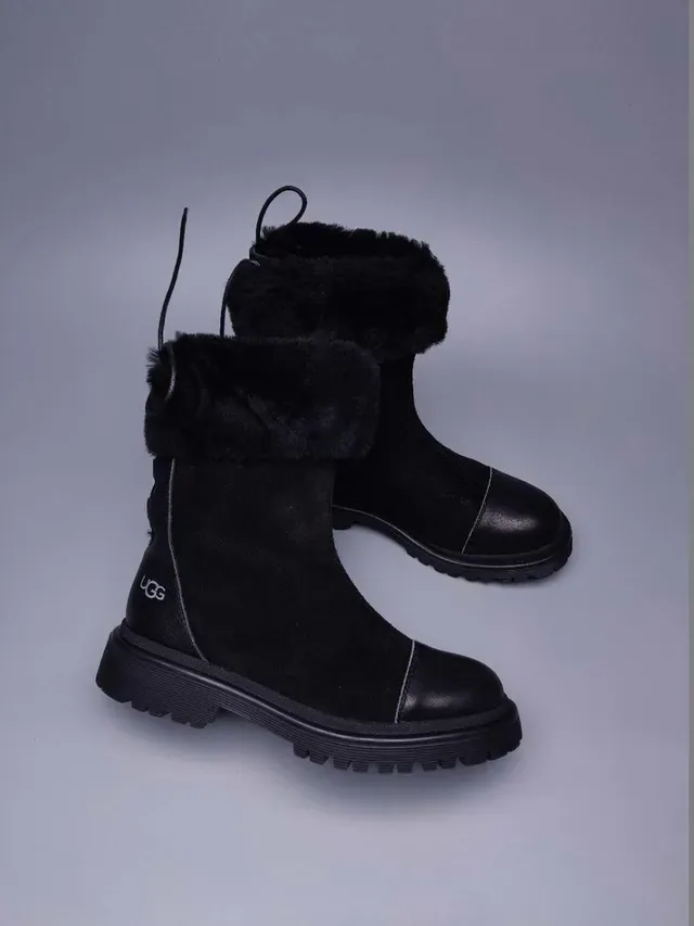 UGG Tasman Bottines de Cheville Noires en Daim et Cuir avec Ourlet Pliable en Fourrure Synthétique 7